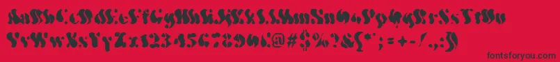 Wavyo Font – Black Fonts on Red Background
