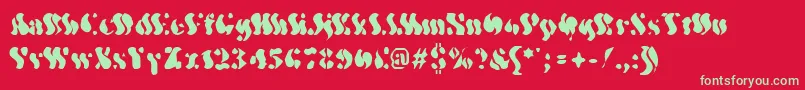 Wavyo Font – Green Fonts on Red Background