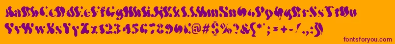 Wavyo Font – Purple Fonts on Orange Background