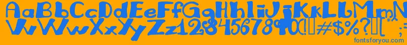 Julirg Font – Blue Fonts on Orange Background