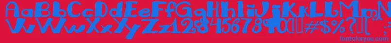 Julirg Font – Blue Fonts on Red Background