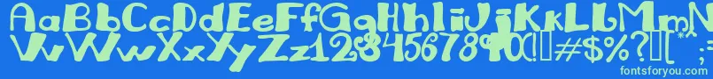 Julirg Font – Green Fonts on Blue Background