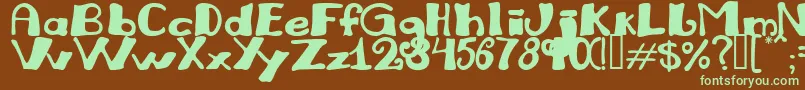 Шрифт Julirg – зелёные шрифты на коричневом фоне