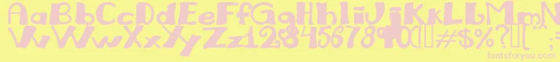 Julirg Font – Pink Fonts on Yellow Background