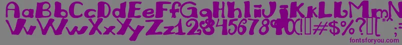 フォントJulirg – 紫色のフォント、灰色の背景