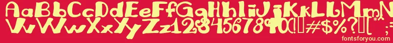 Julirg Font – Yellow Fonts on Red Background