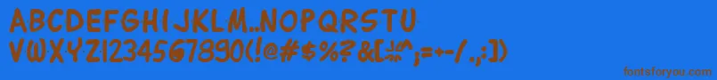 Lettering1Bold Font – Brown Fonts on Blue Background