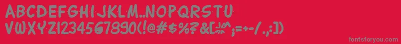 Lettering1Bold Font – Gray Fonts on Red Background