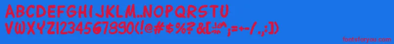 Lettering1Bold Font – Red Fonts on Blue Background