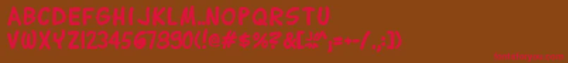 Lettering1Bold Font – Red Fonts on Brown Background