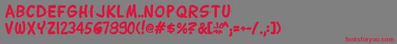 フォントLettering1Bold – 赤い文字の灰色の背景