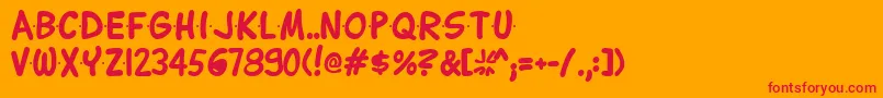 Lettering1Bold Font – Red Fonts on Orange Background
