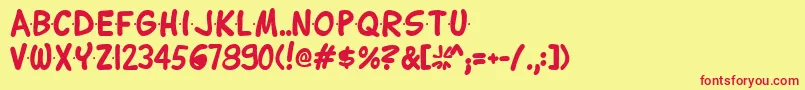 フォントLettering1Bold – 赤い文字の黄色い背景