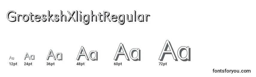 Größen der Schriftart GroteskshXlightRegular