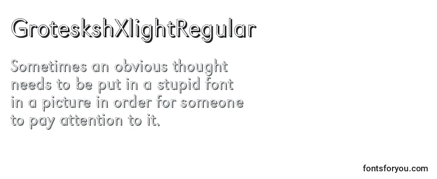 Schriftart GroteskshXlightRegular