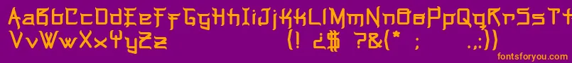 MusicWarrior Font – Orange Fonts on Purple Background