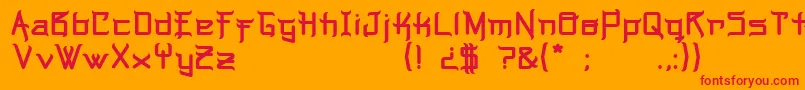MusicWarrior Font – Red Fonts on Orange Background