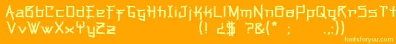 Шрифт MusicWarrior – жёлтые шрифты на оранжевом фоне