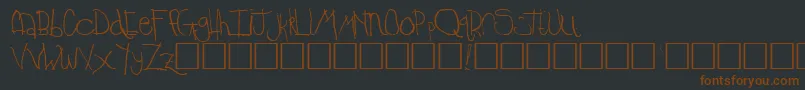 TimkinRegular-Schriftart – Braune Schriften auf schwarzem Hintergrund