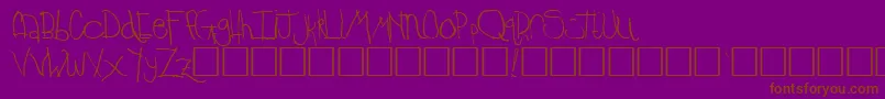 フォントTimkinRegular – 紫色の背景に茶色のフォント