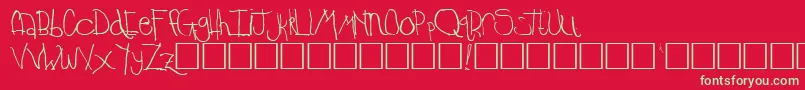 フォントTimkinRegular – 赤い背景に緑の文字
