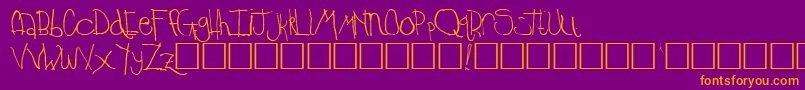 TimkinRegular Font – Orange Fonts on Purple Background