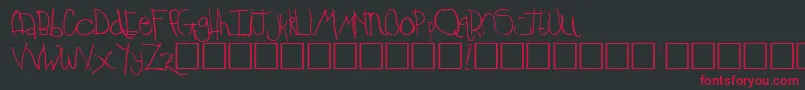 TimkinRegular-Schriftart – Rote Schriften auf schwarzem Hintergrund