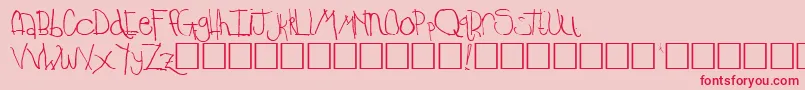 TimkinRegular Font – Red Fonts on Pink Background