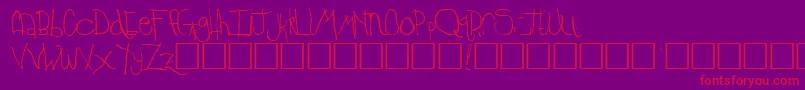 TimkinRegular Font – Red Fonts on Purple Background