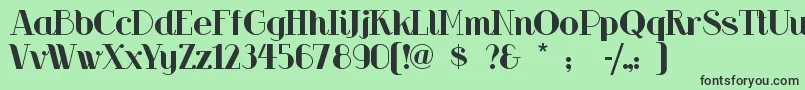 フォントRiotsqua – 緑の背景に黒い文字