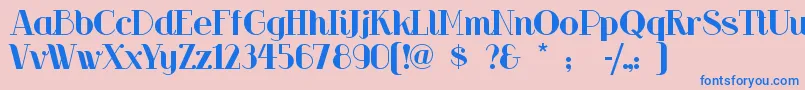 フォントRiotsqua – ピンクの背景に青い文字