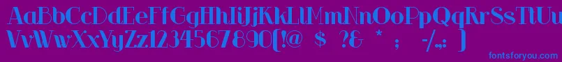 フォントRiotsqua – 紫色の背景に青い文字