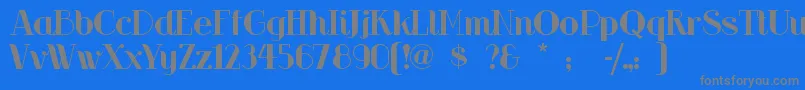 フォントRiotsqua – 青い背景に灰色の文字