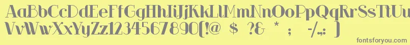Riotsqua-fontti – harmaat kirjasimet keltaisella taustalla