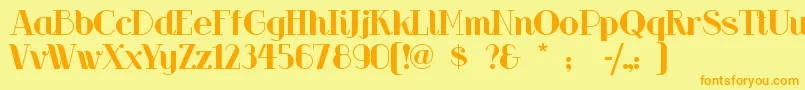 Riotsqua-Schriftart – Orangefarbene Schriften auf gelbem Hintergrund