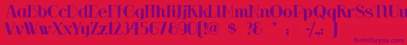 Czcionka Riotsqua – fioletowe czcionki na czerwonym tle