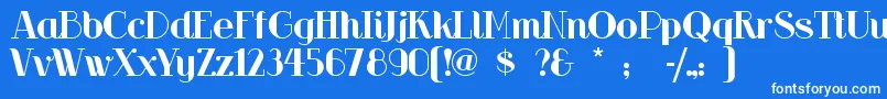Riotsqua Font – White Fonts on Blue Background