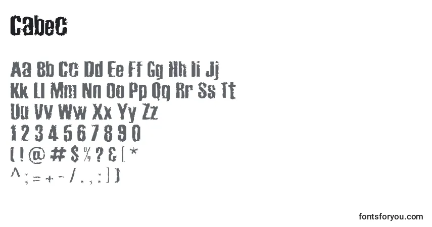 Cabec-fontti – aakkoset, numerot, erikoismerkit