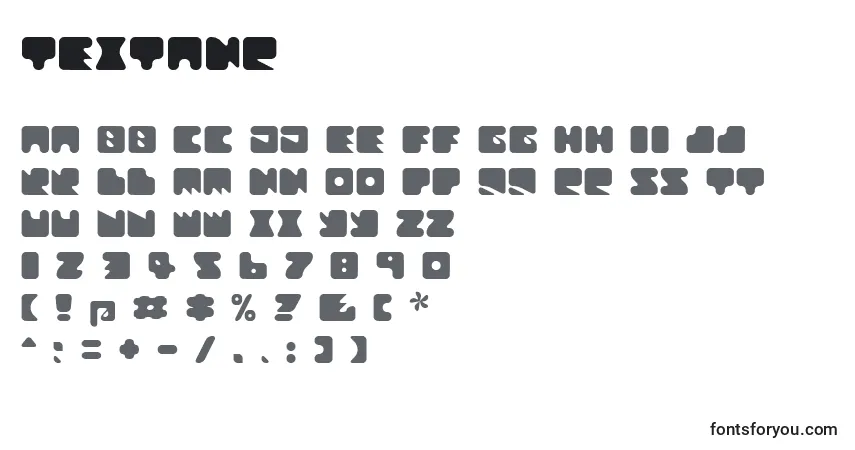 Schriftart Textanr – Alphabet, Zahlen, spezielle Symbole