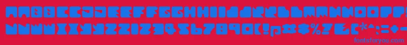 Czcionka Textanr – niebieskie czcionki na czerwonym tle