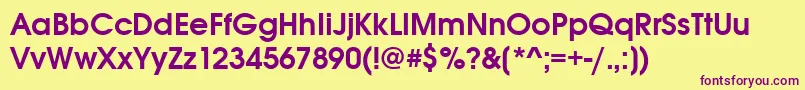 Avantgargotitcteedem Font – Purple Fonts on Yellow Background
