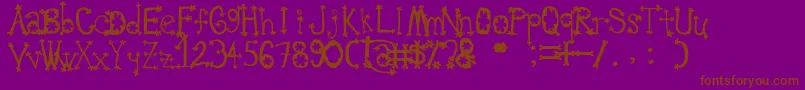 OldieSplatLyngam Font – Brown Fonts on Purple Background