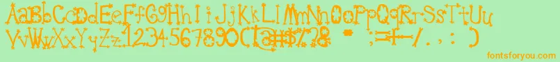 OldieSplatLyngam Font – Orange Fonts on Green Background