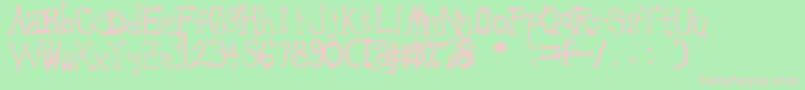 OldieSplatLyngam Font – Pink Fonts on Green Background