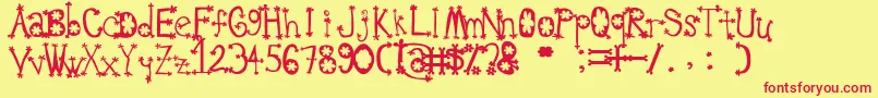 OldieSplatLyngam Font – Red Fonts on Yellow Background