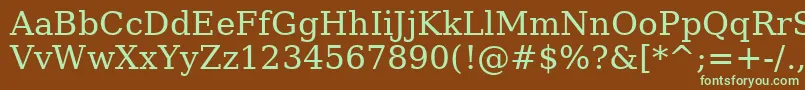 AeOstorah-fontti – vihreät fontit ruskealla taustalla