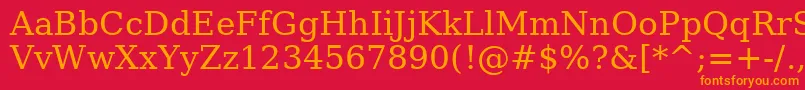 フォントAeOstorah – 赤い背景にオレンジの文字