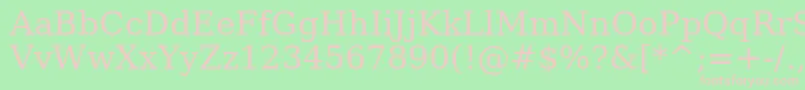 AeOstorah-fontti – vaaleanpunaiset fontit vihreällä taustalla