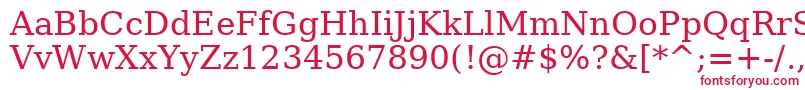 フォントAeOstorah – 白い背景に赤い文字