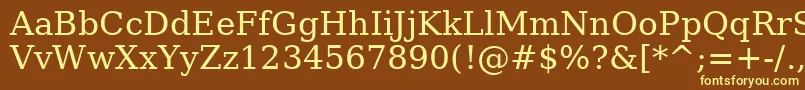 AeOstorah-fontti – keltaiset fontit ruskealla taustalla
